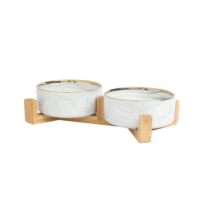 7186 Marble Marvel Pet Bowl: Where Elegance Meets Whisker Comfort!