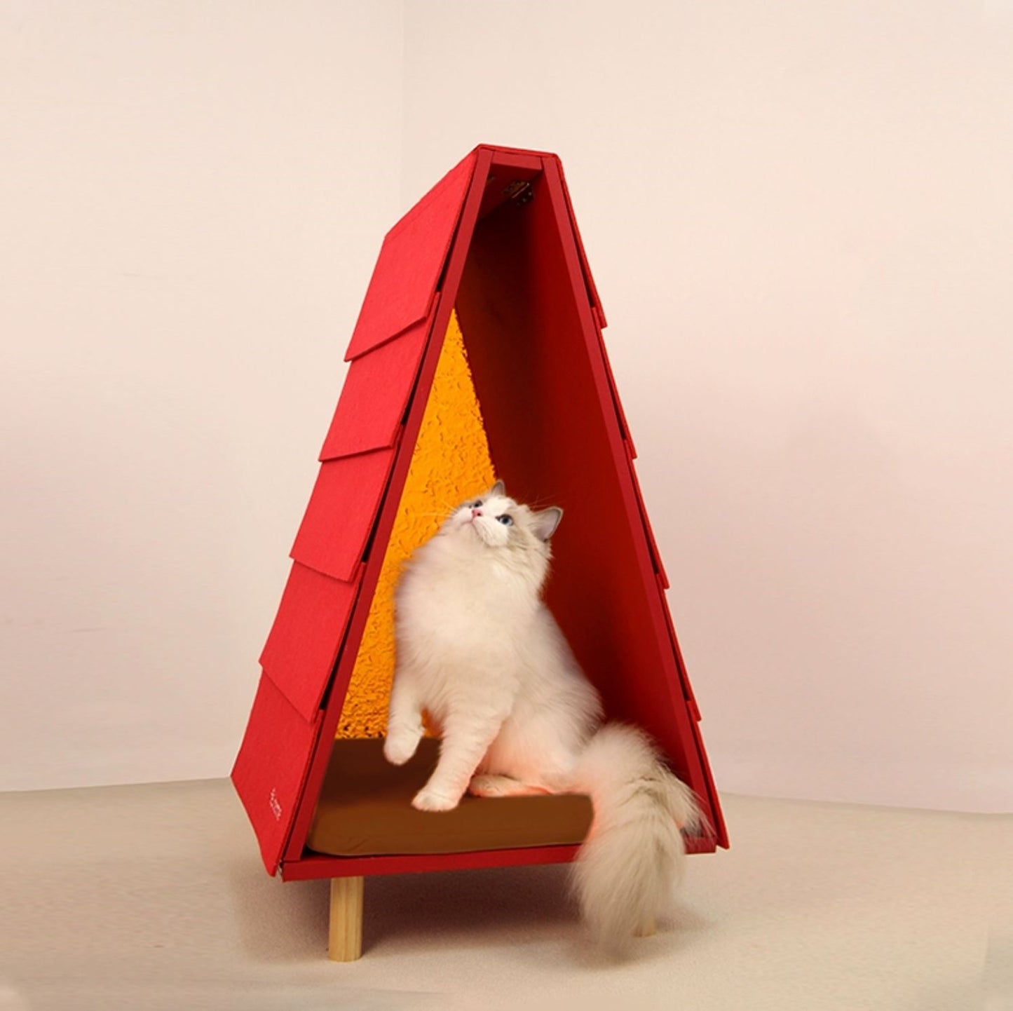 5206 Versatile Pet Haven: Colorful Artistic Wooden Abode for Cats & Dogs – With Swap-able Roo