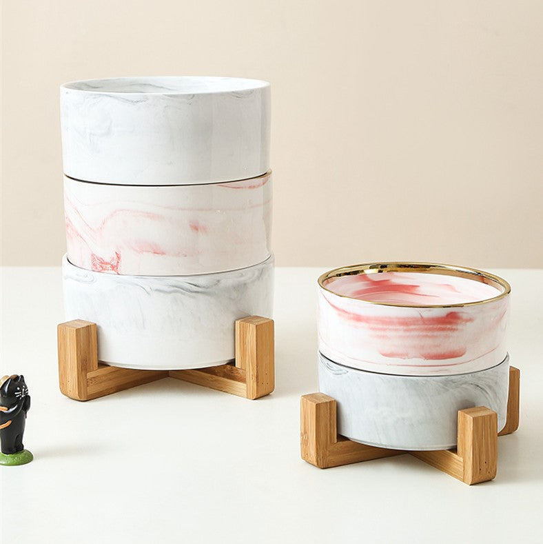 7186 Marble Marvel Pet Bowl: Where Elegance Meets Whisker Comfort!