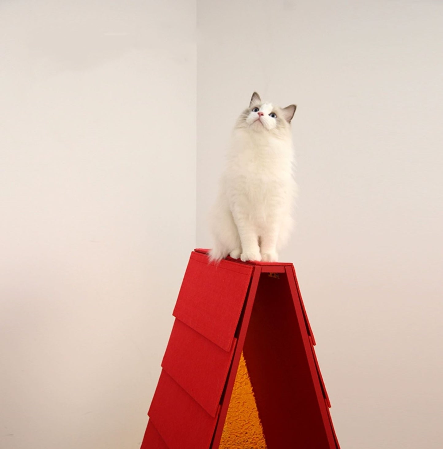 5206 Versatile Pet Haven: Colorful Artistic Wooden Abode for Cats & Dogs – With Swap-able Roo