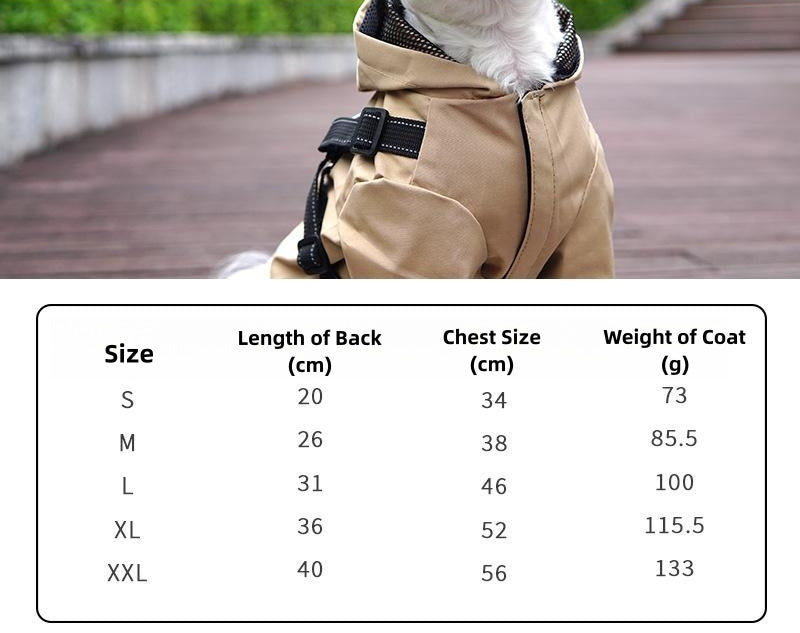 2179 Paw-some Dog Raincoat: Waterproof Full-Body Poncho for Small & Medium Breeds - Reflective Pet Gear
