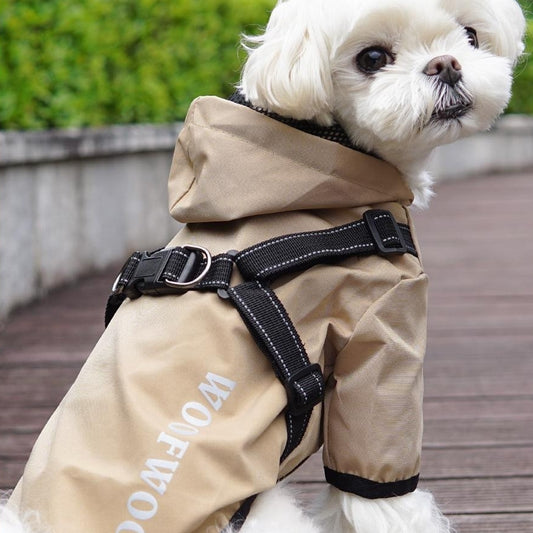 2179 Paw-some Dog Raincoat: Waterproof Full-Body Poncho for Small & Medium Breeds - Reflective Pet Gear
