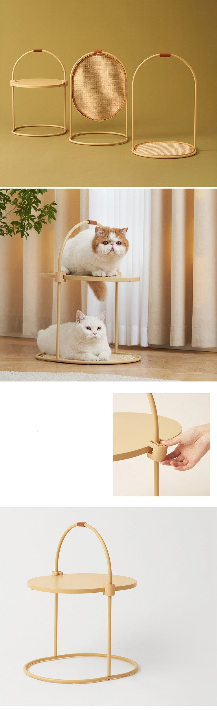 6298 Stylish Vertical Multi-Functional Sisal Cat Scratching Post – Elegant Design Meets Playful Fun