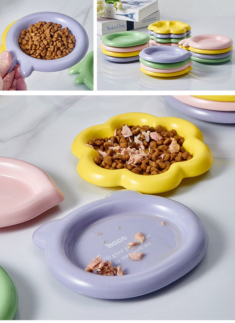 7189 Korean-Inspired Ceramic Cat and Dog Dish：Pawesome Purrfection