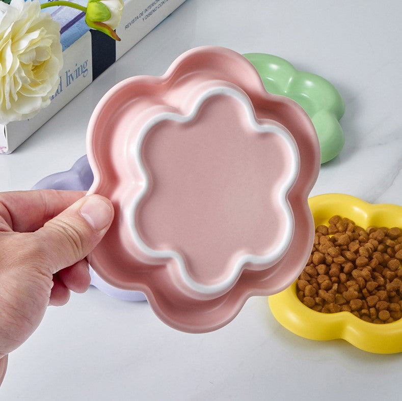 7189 Korean-Inspired Ceramic Cat and Dog Dish：Pawesome Purrfection