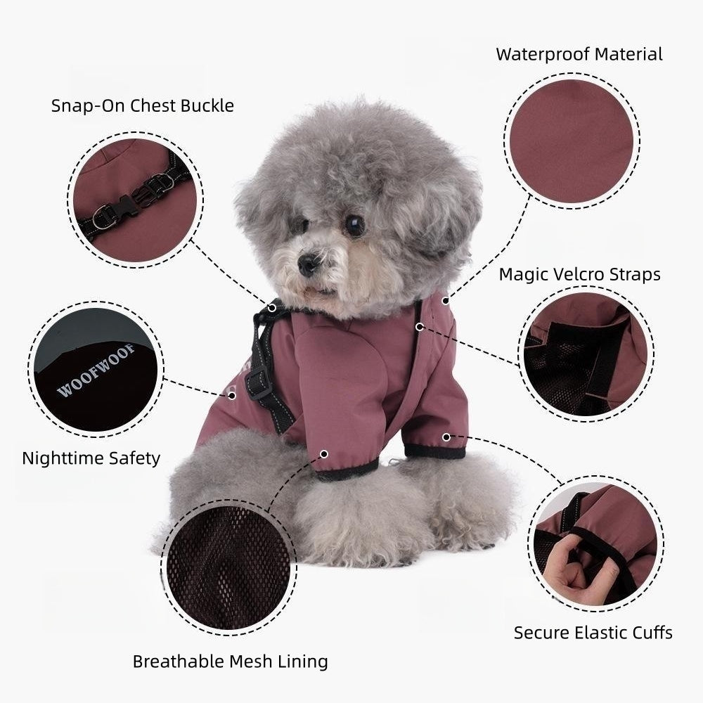 2179 Paw-some Dog Raincoat: Waterproof Full-Body Poncho for Small & Medium Breeds - Reflective Pet Gear