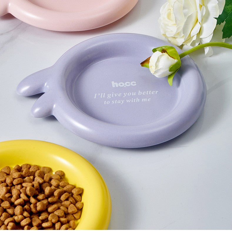 7189 Korean-Inspired Ceramic Cat and Dog Dish：Pawesome Purrfection
