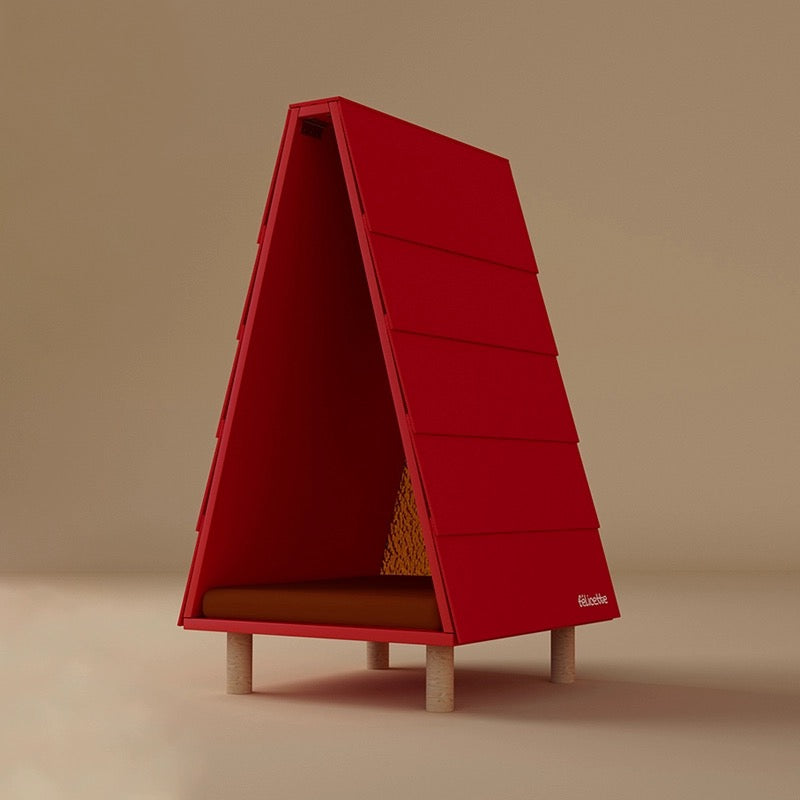 5206 Versatile Pet Haven: Colorful Artistic Wooden Abode for Cats & Dogs – With Swap-able Roo