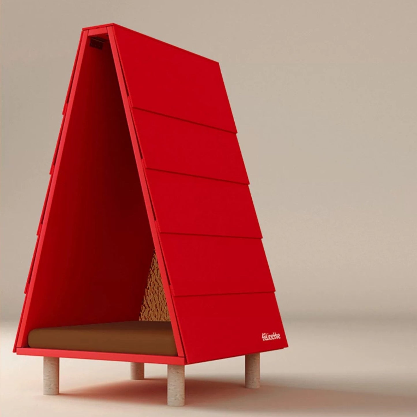 5206 Versatile Pet Haven: Colorful Artistic Wooden Abode for Cats & Dogs – With Swap-able Roo