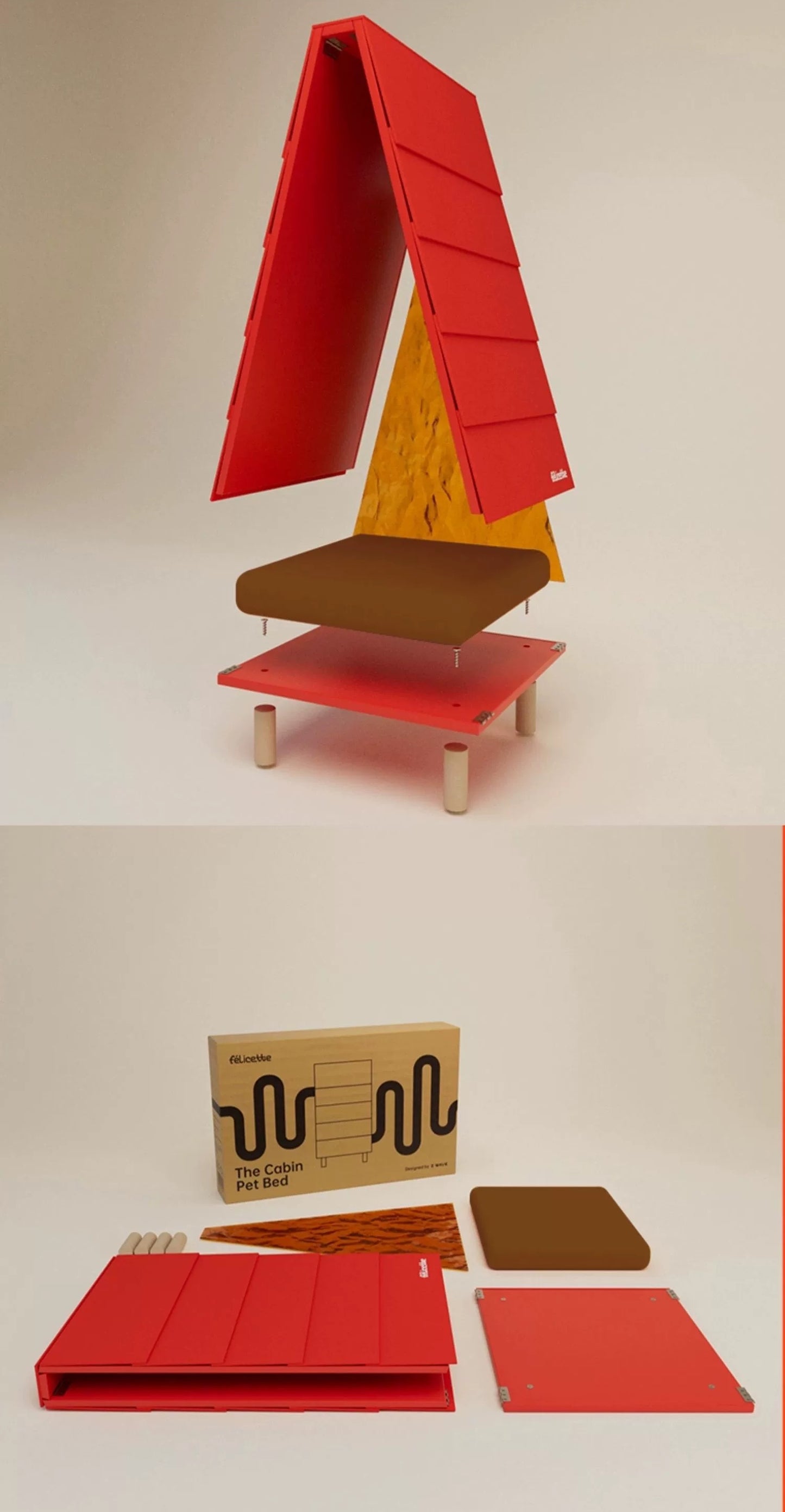 5206 Versatile Pet Haven: Colorful Artistic Wooden Abode for Cats & Dogs – With Swap-able Roo