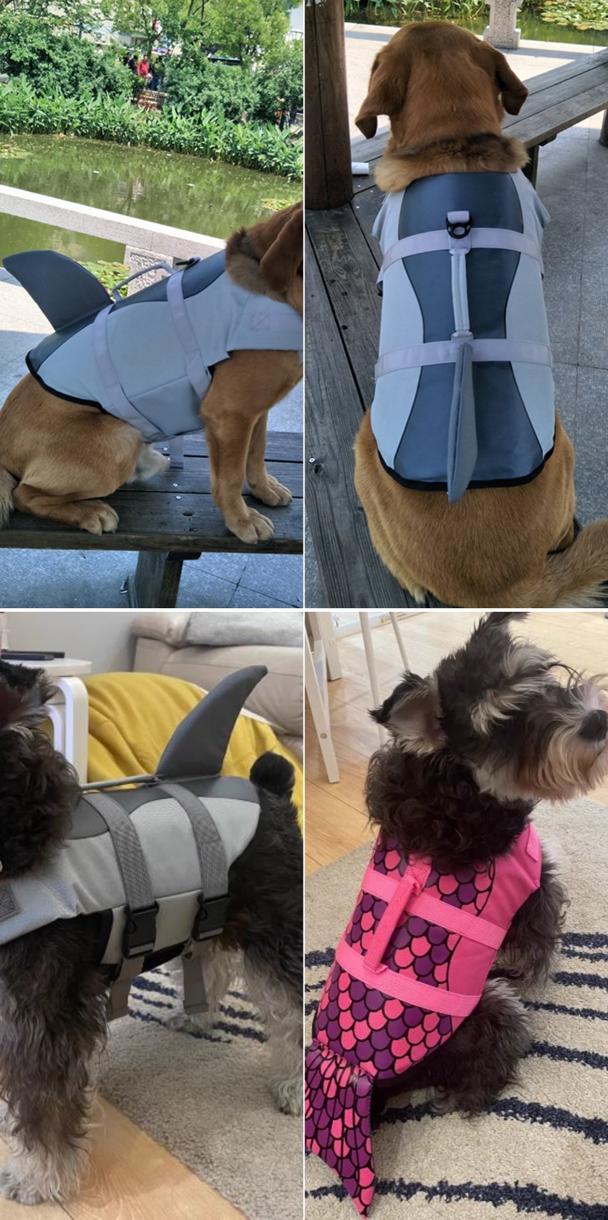 2268 Shark & Mermaid Dog Life Jackets - Safe and Stylish Pet Swimwear