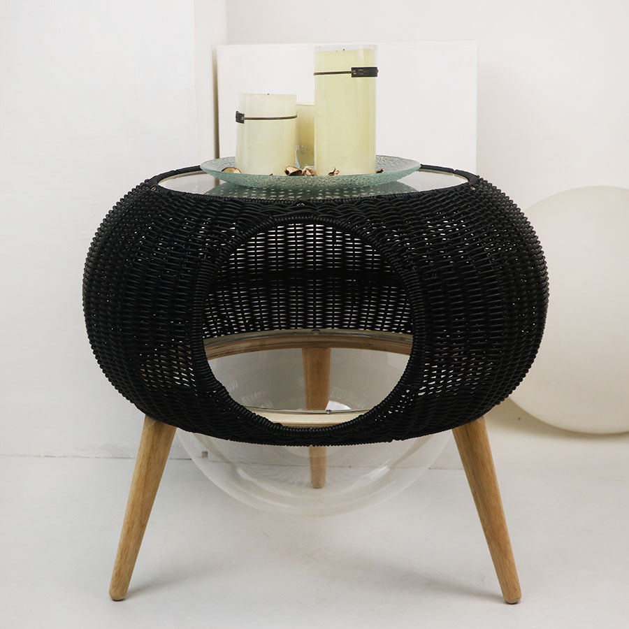 5231 Chic Woven UFO Cat Haven Side Table | Elevate Your Cat's Nap Game!